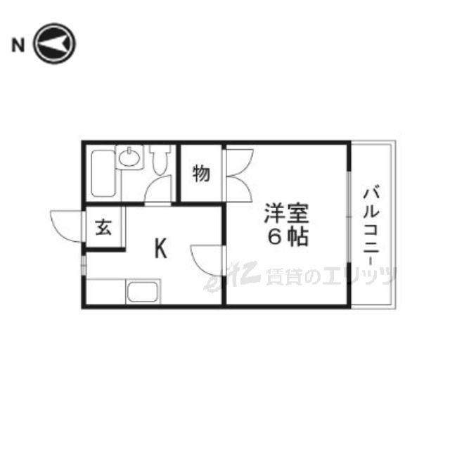 ウェルシィー氷室(1K/1階)の間取り写真