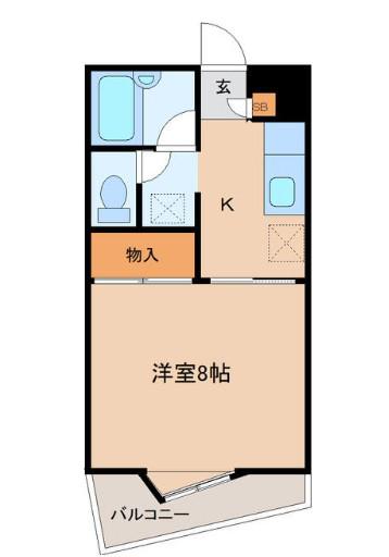 カーサ88小田原(1K/2階)の間取り写真