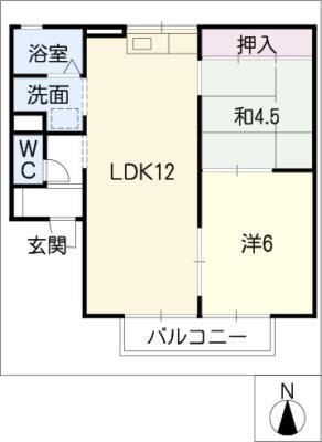 カサベルデI A棟(3DK/2階)の間取り写真
