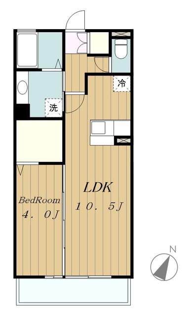 ペイサージュ成城(1LDK/2階)の間取り写真