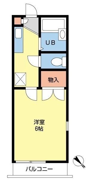 フィオーレI(1K/1階)の間取り写真