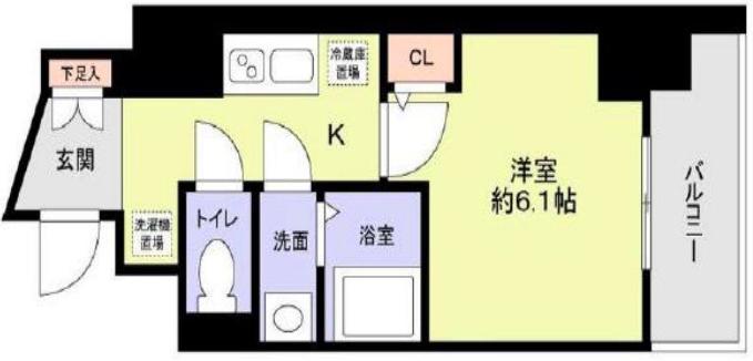 アークグラン大阪ウエスト(1K/13階)の間取り写真