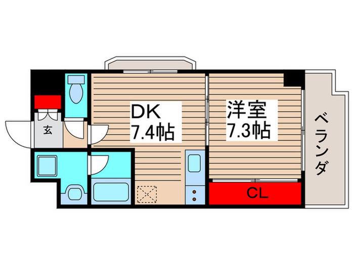 プルミエ ファヴール(1DK/5階)の間取り写真