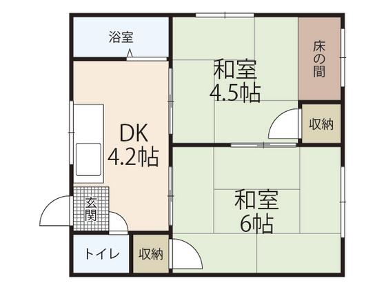 池田アパート(2DK/2階)の間取り写真