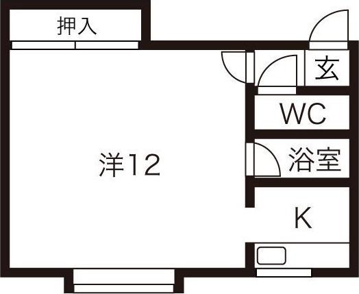 ステージイン西町(1K/2階)の間取り写真