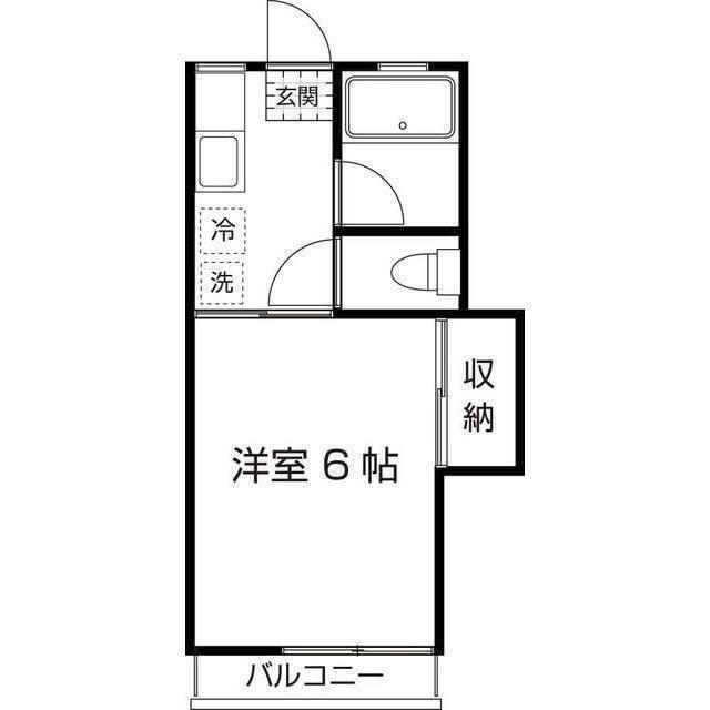 レスポワール調布(1K/2階)の間取り写真