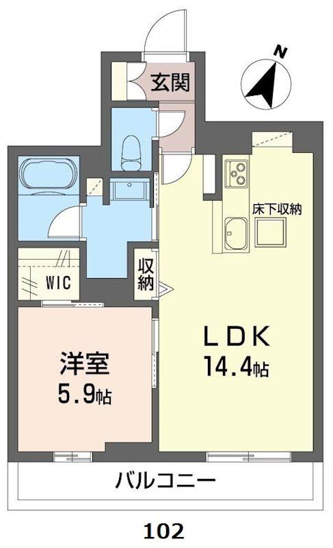 アルフラット天樂(1LDK/1階)の間取り写真