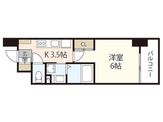 KO RESIDENCE 銀山町(1K/9階)の間取り写真