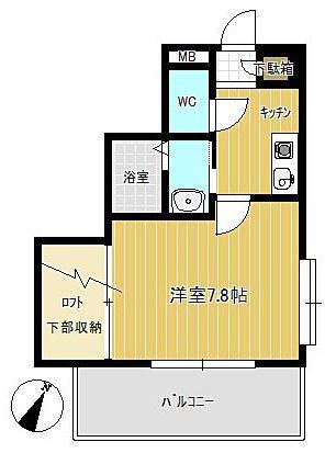 プログレスーN(1K/6階)の間取り写真