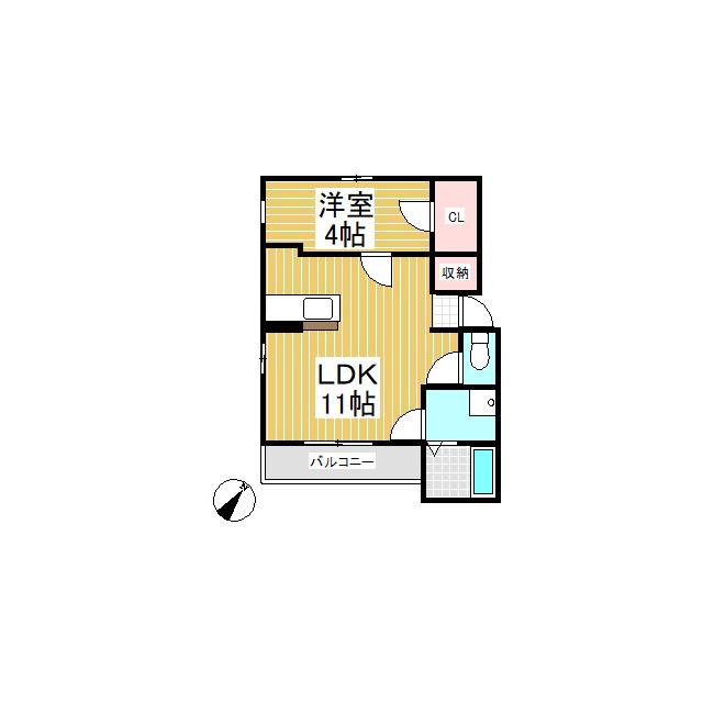 LA TOUR NET.QUATRE(1LDK/2階)の間取り写真