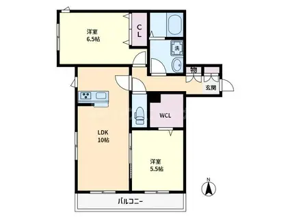 TIANA(2LDK/1階)の間取り写真