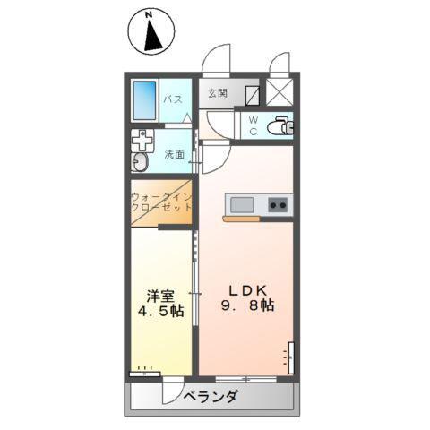 ルナ キャッスル(1LDK/1階)の間取り写真