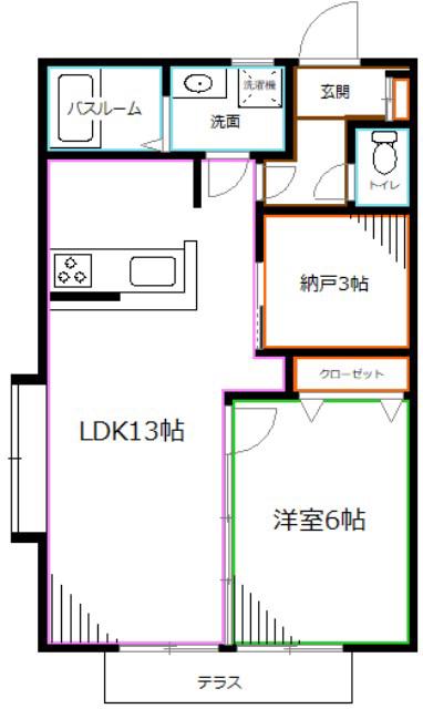 CASAVERDE南荻窪D棟(1SLDK/1階)の間取り写真