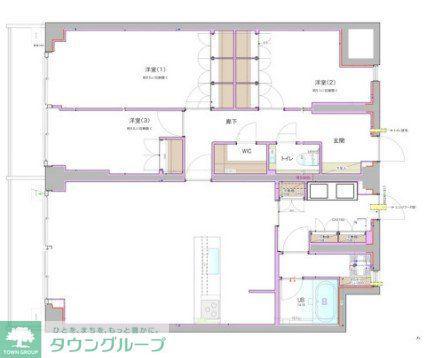 秀和青南レジデンス(1LDK/4階)の間取り写真