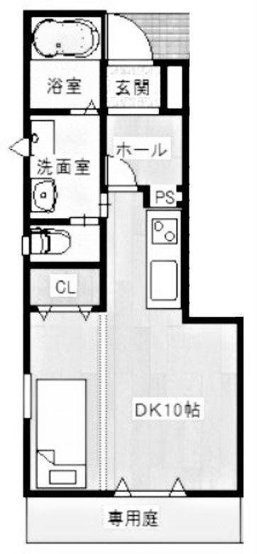 パークイーストIV(ワンルーム/1階)の間取り写真