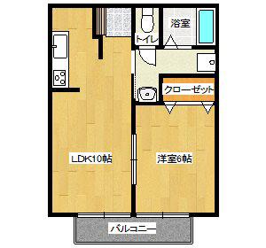 プチメゾン若葉L(1LDK/3階)の間取り写真