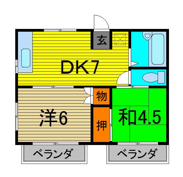 最上ハイツ(2DK/2階)の間取り写真