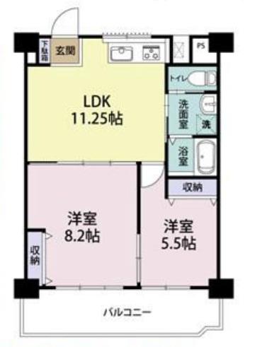 並木コーワハイツ(2LDK/2階)の間取り写真