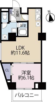 リリーフォート板橋大山(1LDK/5階)の間取り写真