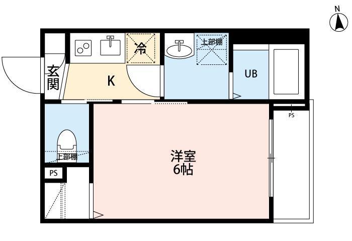 ROBOT HOME 六町III(1K/3階)の間取り写真