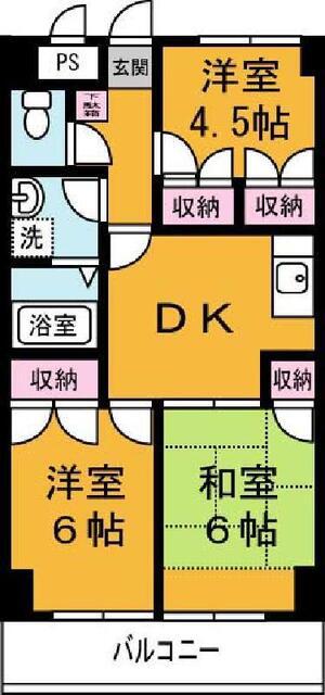 ソリオ花畑(3DK/4階)の間取り写真