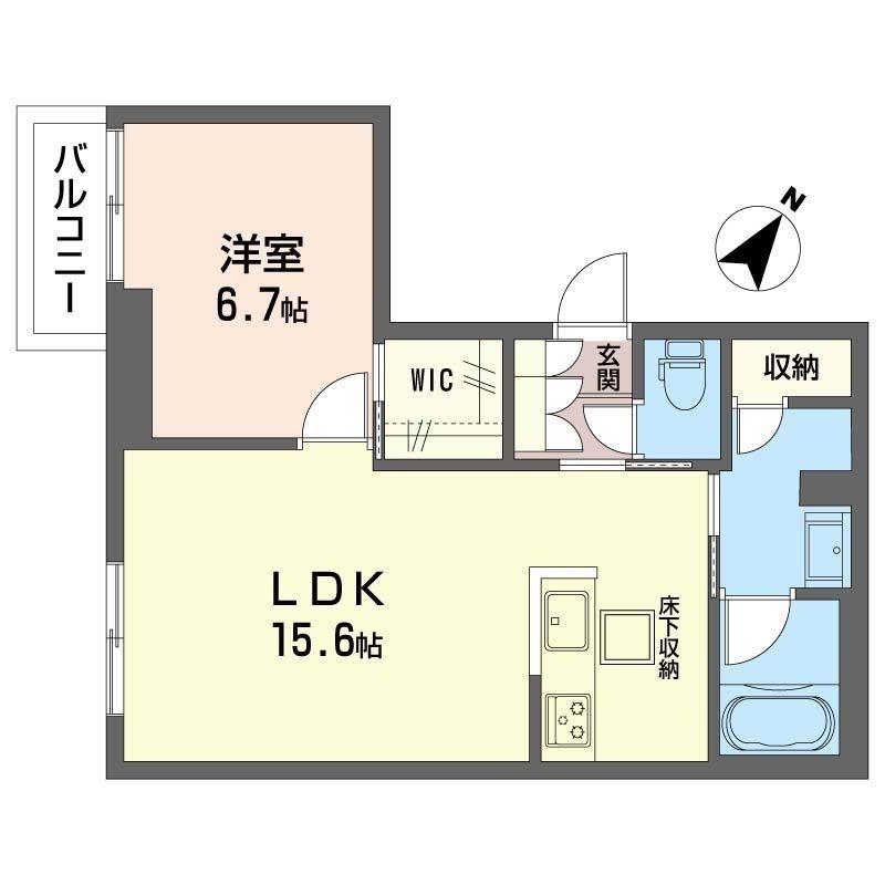 カーサ モンテリブロ(1LDK/1階)の間取り写真