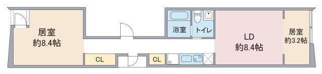 FLORAISON HANAKAWADO(2LDK/4階)の間取り写真