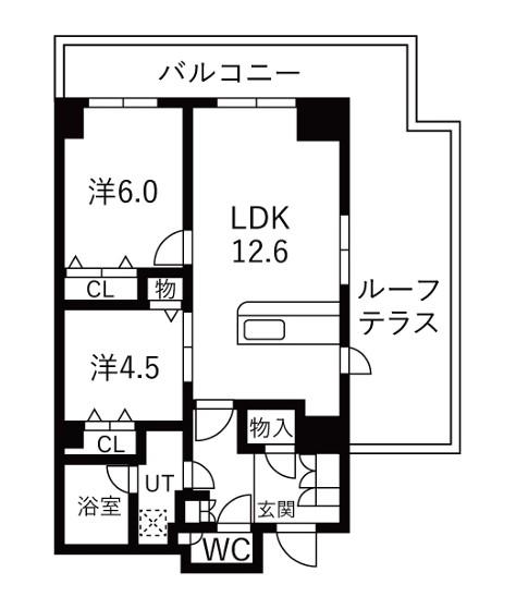 シティコート目黒(2LDK/11階)の間取り写真
