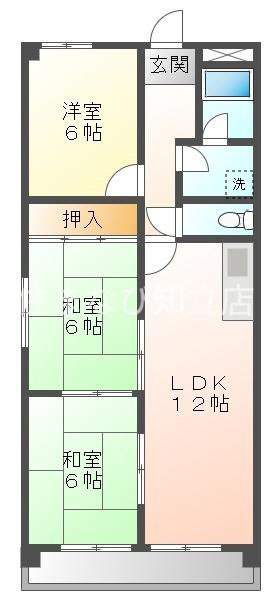 ニュータウン天白(3LDK/1階)の間取り写真