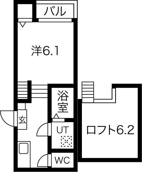 フォルクローレ名駅西(1K/1階)の間取り写真