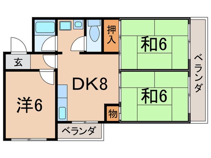 ハイツナカハラ(3DK/4階)の間取り写真