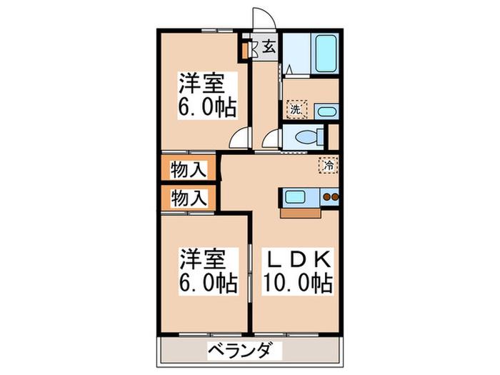 モンシャトー・イズミ(2LDK/2階)の間取り写真