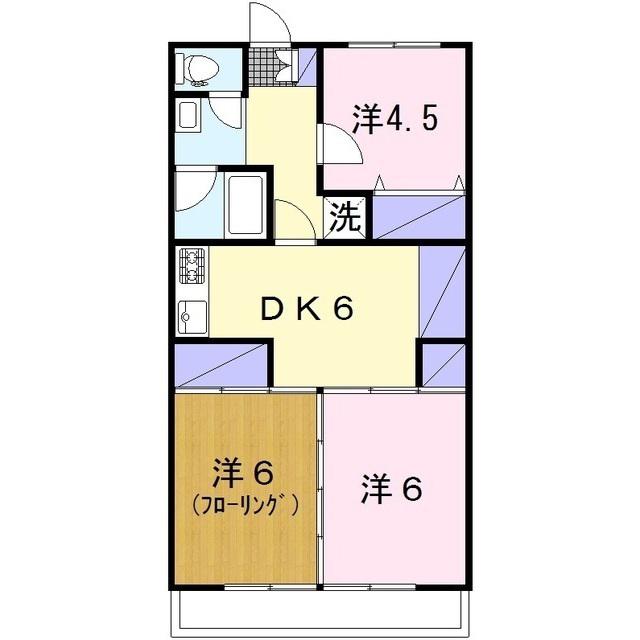 第1ニューハイム桜ヶ丘(3DK/2階)の間取り写真