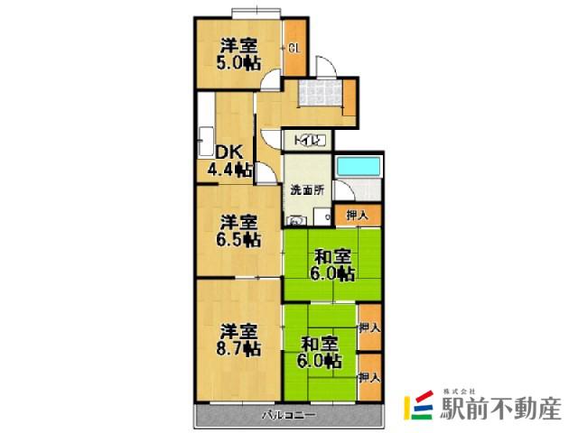 マンションアザレア(4LDK/2階)の間取り写真