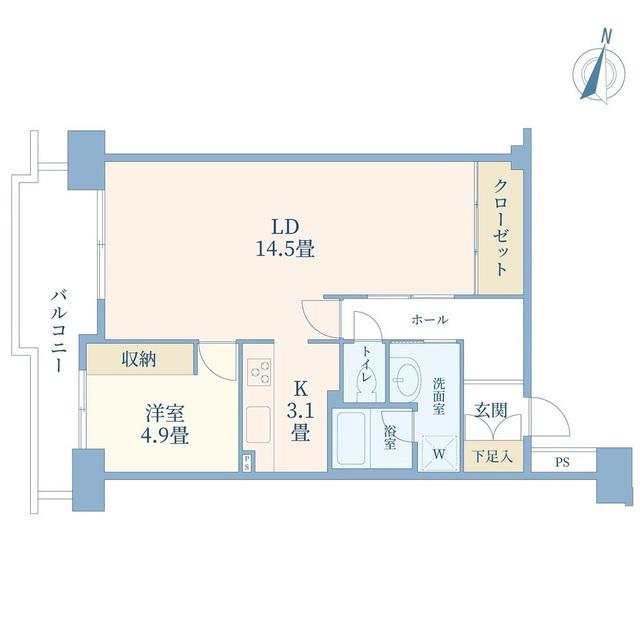 秋津コート(1LDK/9階)の間取り写真