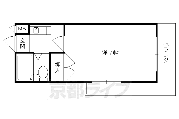 アークハイツ 城南宮(1K/3階)の間取り写真