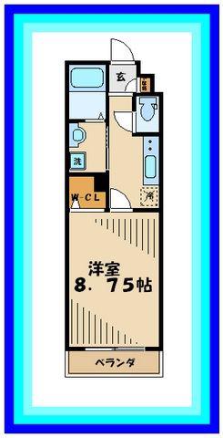 ラカノンH(1K/2階)の間取り写真