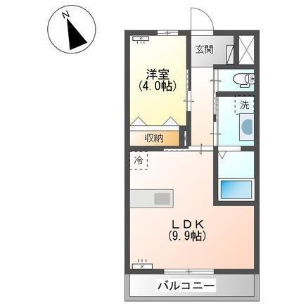 グレイスヴィラIII(1LDK/2階)の間取り写真