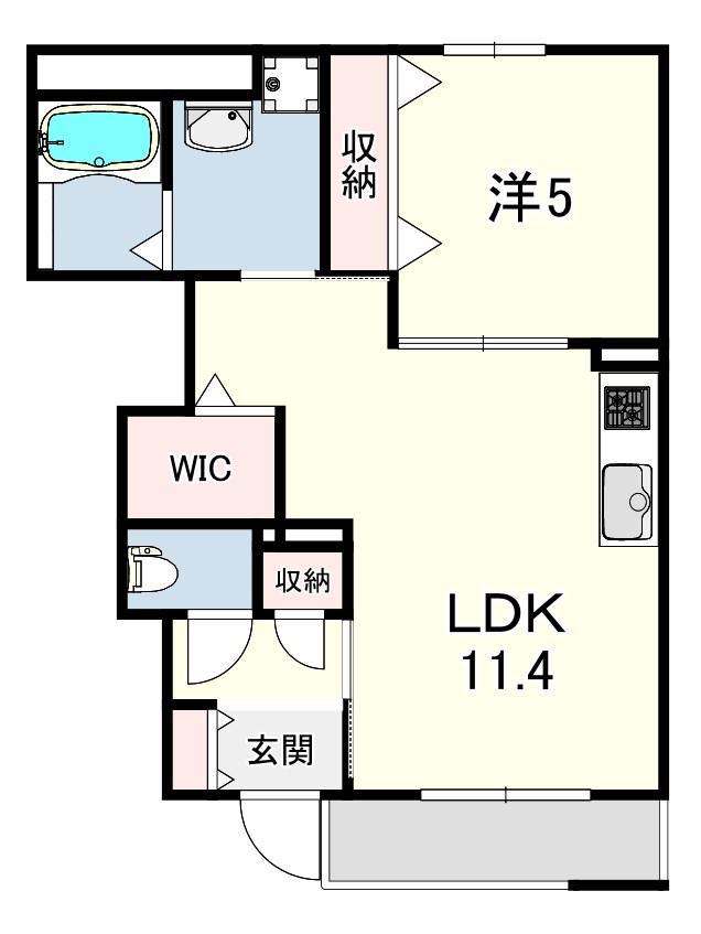 ルナテラス甲子園(1LDK/1階)の間取り写真