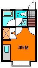 イーストスターII(ワンルーム/2階)の間取り写真