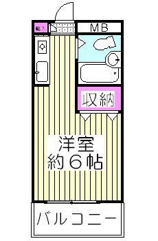 グリーンシャトーハマダI(ワンルーム/1階)の間取り写真