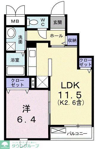 オーシャン幸NC(1LDK/3階)の間取り写真