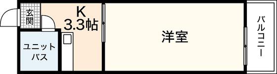 コーポ舟入南(1K/1階)の間取り写真
