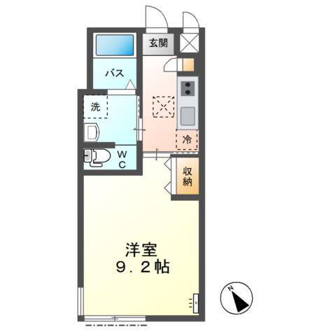 LAURIER(1K/1階)の間取り写真