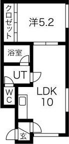 LOUEST円山(1LDK/2階)の間取り写真