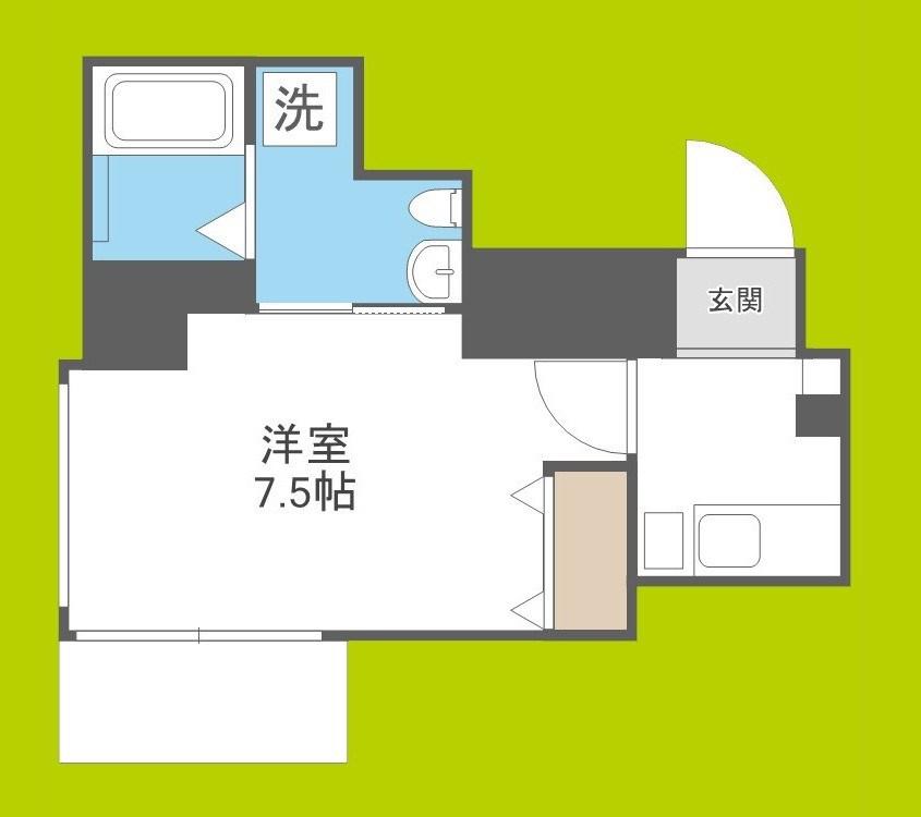 セレニテ本町ROJI 02(1K/2階)の間取り写真