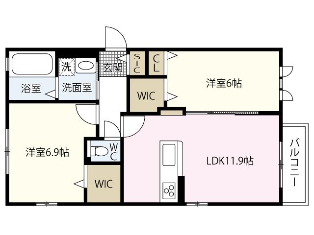 広島電鉄宮島線 廿日市市役所前駅(平良) 徒歩25分 2階建 築7年(2LDK/2階)の間取り写真