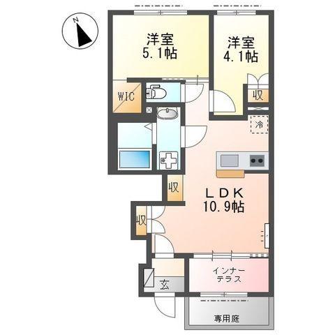 S フォレスト(2LDK/1階)の間取り写真