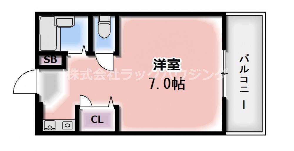 メゾンドゥタナカ(1K/2階)の間取り写真