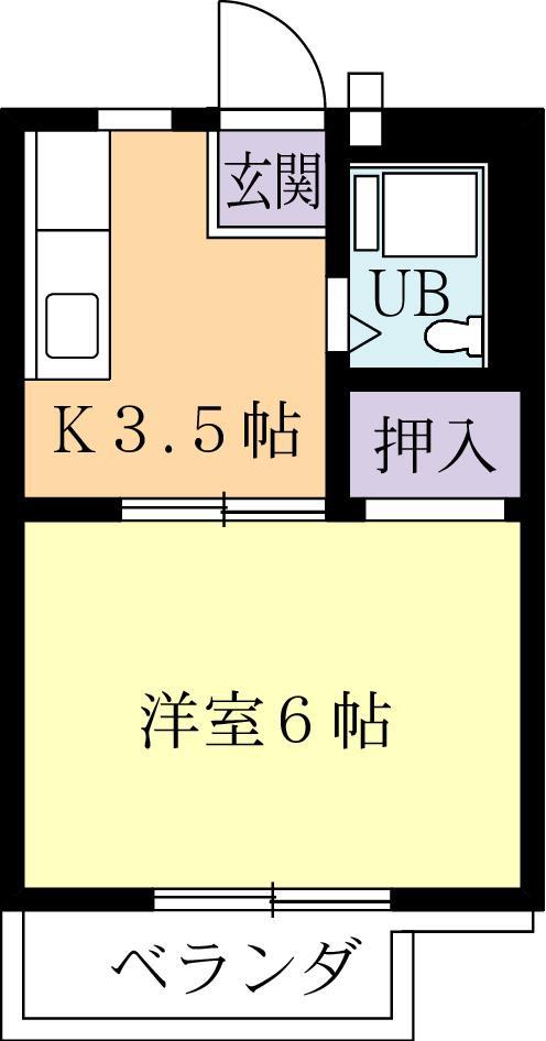 ラティール(1K/1階)の間取り写真